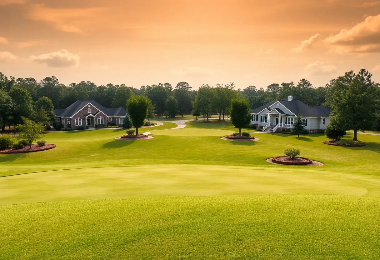 View of a golf course community in Chapin SC