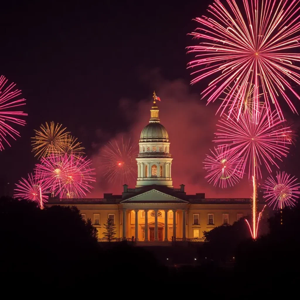 New Year's Eve fireworks display in Columbia, SC