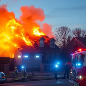 Firefighters battling a massive fire at a home in Lexington County.