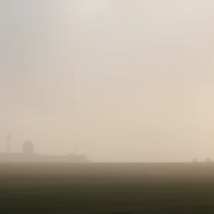 A dense fog covering the Lower Columbia Basin in Oregon, showcasing limited visibility.