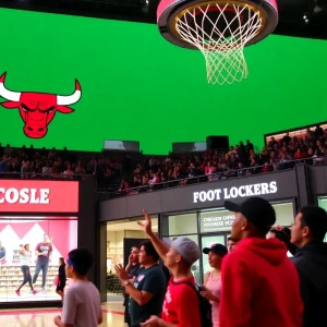 Foot Locker initiatives celebrating basketball culture at a Chicago Bulls game