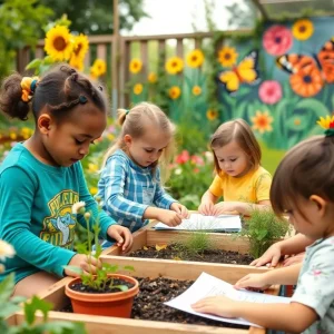 Children immersed in gardening and art in Columbia Falls program.