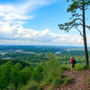 People engaging in outdoor activities in Columbia, South Carolina, surrounded by trees and rivers.