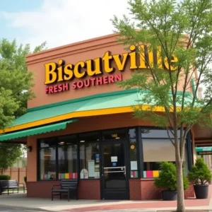 Exterior view of Biscuitville Fresh Southern restaurant in Irmo.