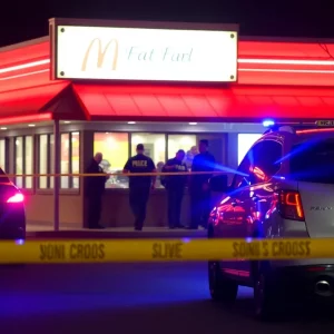 Police investigation at a Bojangles drive-thru after shooting incident