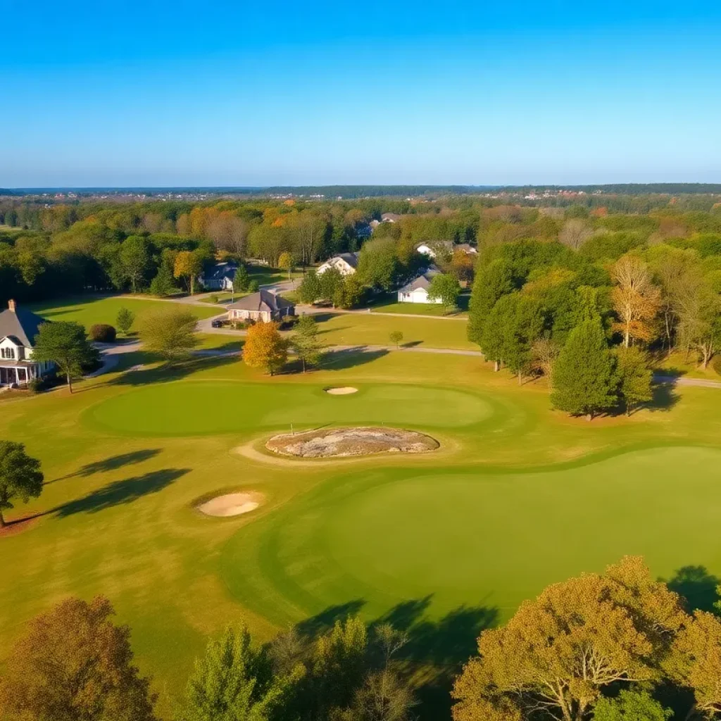 A picturesque golf course surrounded by homes in Chapin SC