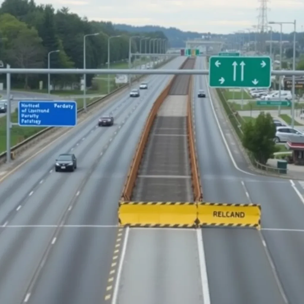 New temporary exit ramp construction in Chapin, SC.