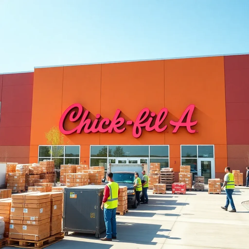 Exterior view of Chick-fil-A distribution center in West Columbia