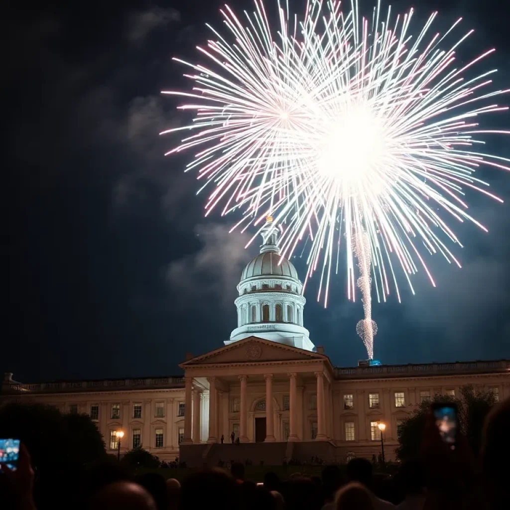 Fireworks display over the State House in Columbia on New Year’s Eve