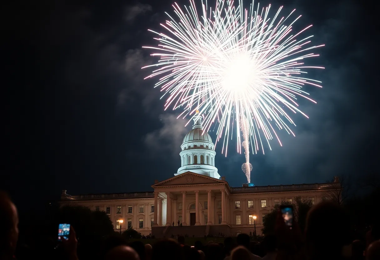 Fireworks display over the State House in Columbia on New Year’s Eve