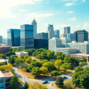 Cityscape of Columbia SC showing new developments