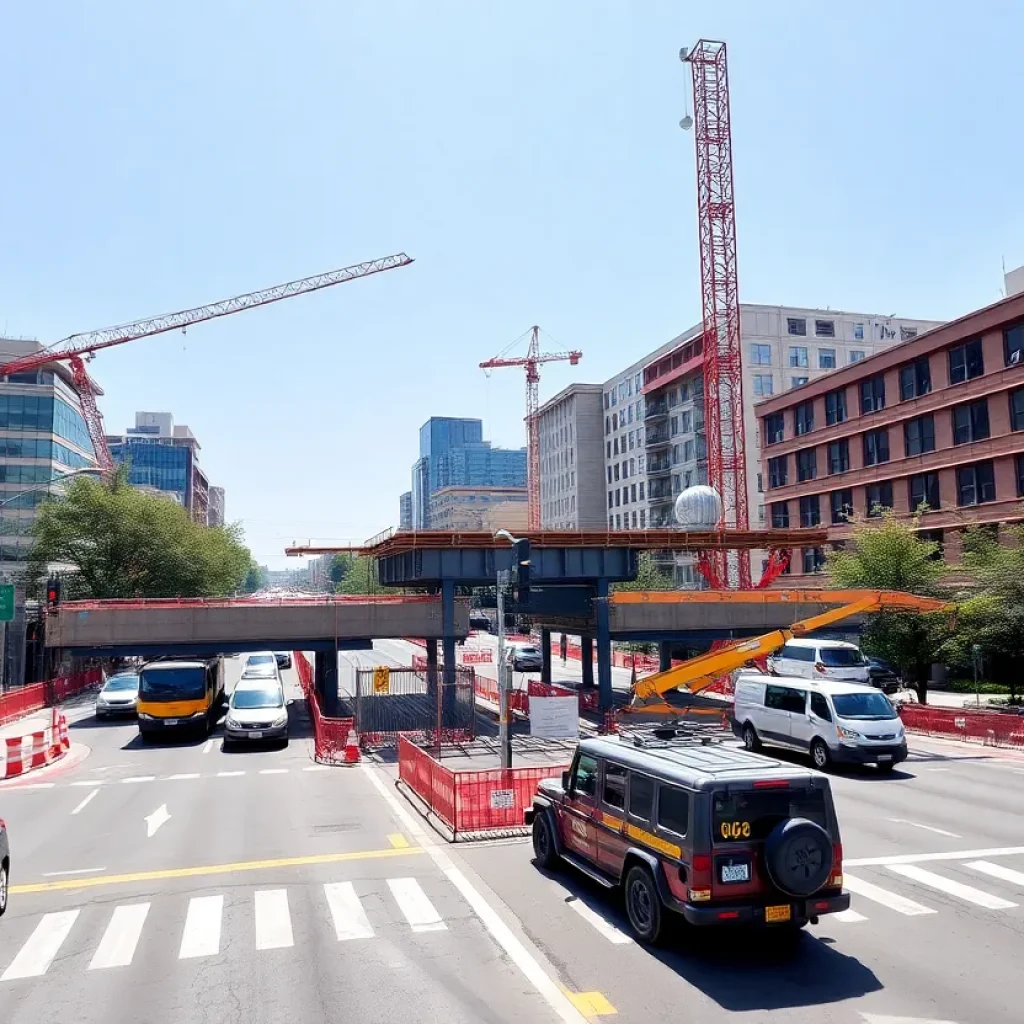 Construction site for Columbia's traffic improvement project