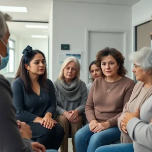 Residents expressing concern over exploitation case in a community meeting