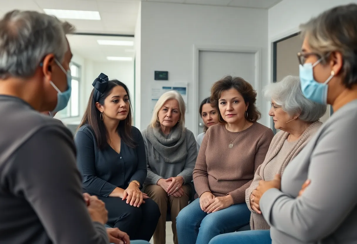 Residents expressing concern over exploitation case in a community meeting