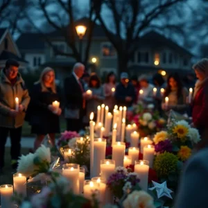 Community members holding candles at a vigil for Ka'Niyah Baker.