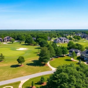 A beautiful golf community in Chapin SC with families enjoying outdoor activities.