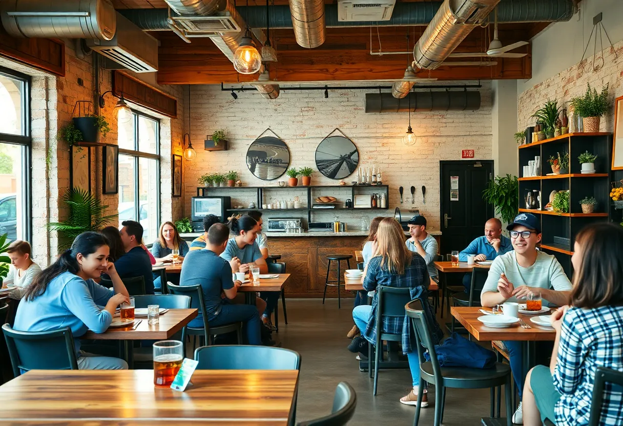 Interior of Grace Lounge & Cafe with diners enjoying meals.