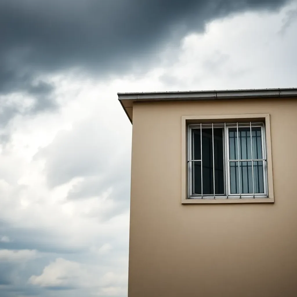 Halfway house depicting a sense of confinement and attempted escape.