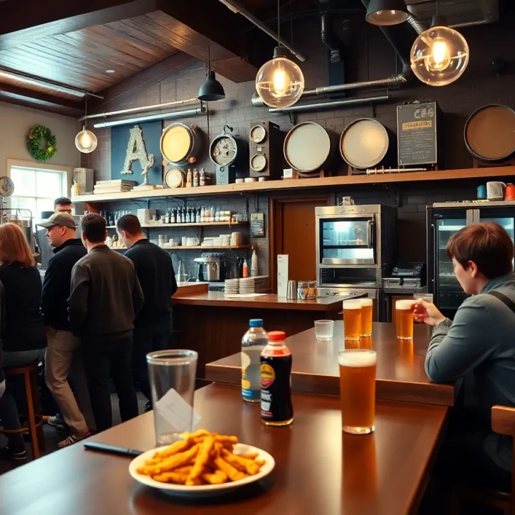 Interior view of the new kitchen at Hazelwood Brewing Company