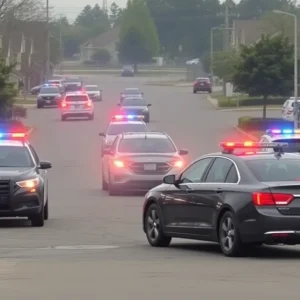 Police chase in Lexington County with cars involved in a crash.