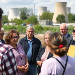 Residents of Jenkinsville discussing nuclear station concerns