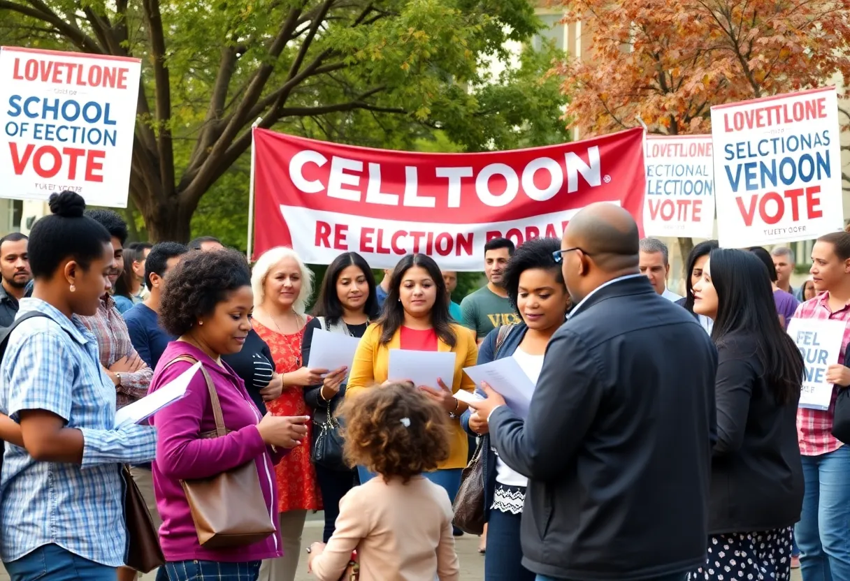 Community members engaging in school board election activities in Lexington County.