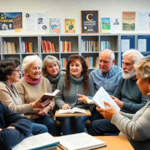 Older adults participating in an educational lecture at the Lourie Center.