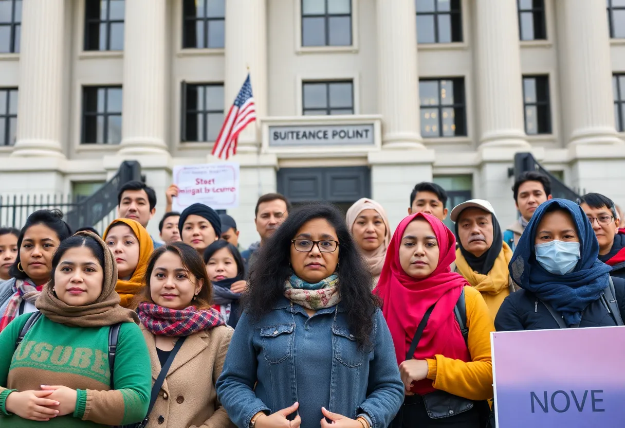 Community members expressing concern over new deportation policies.