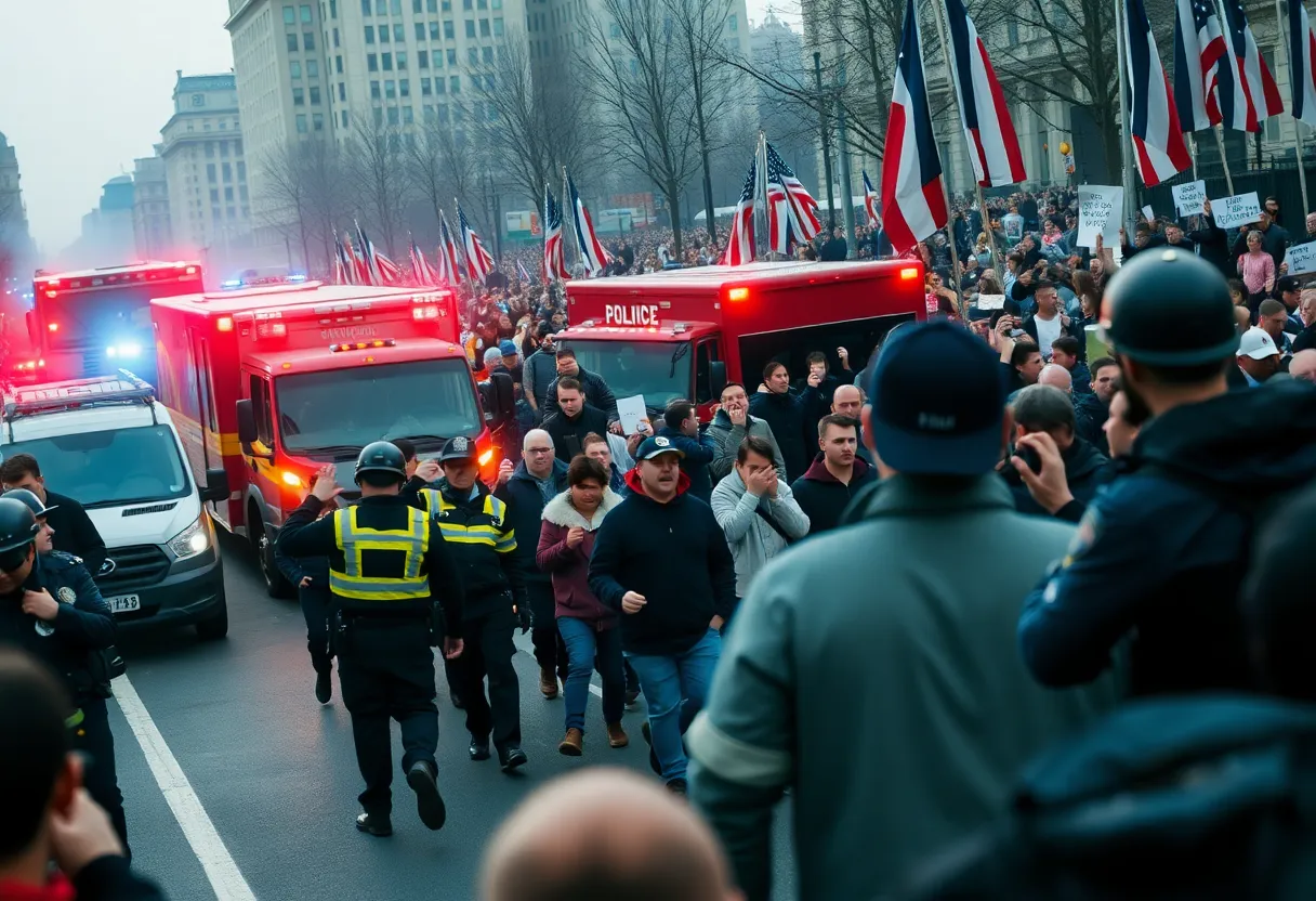 Emergency response scene during New Orleans New Year attack