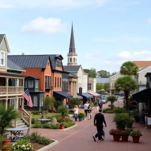 Charming small town in Newberry South Carolina with historic buildings