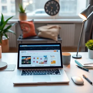 A cozy workspace illustrating remote work in digital marketing for 2025