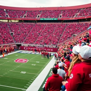 South Carolina Gamecocks football scene with fans cheering