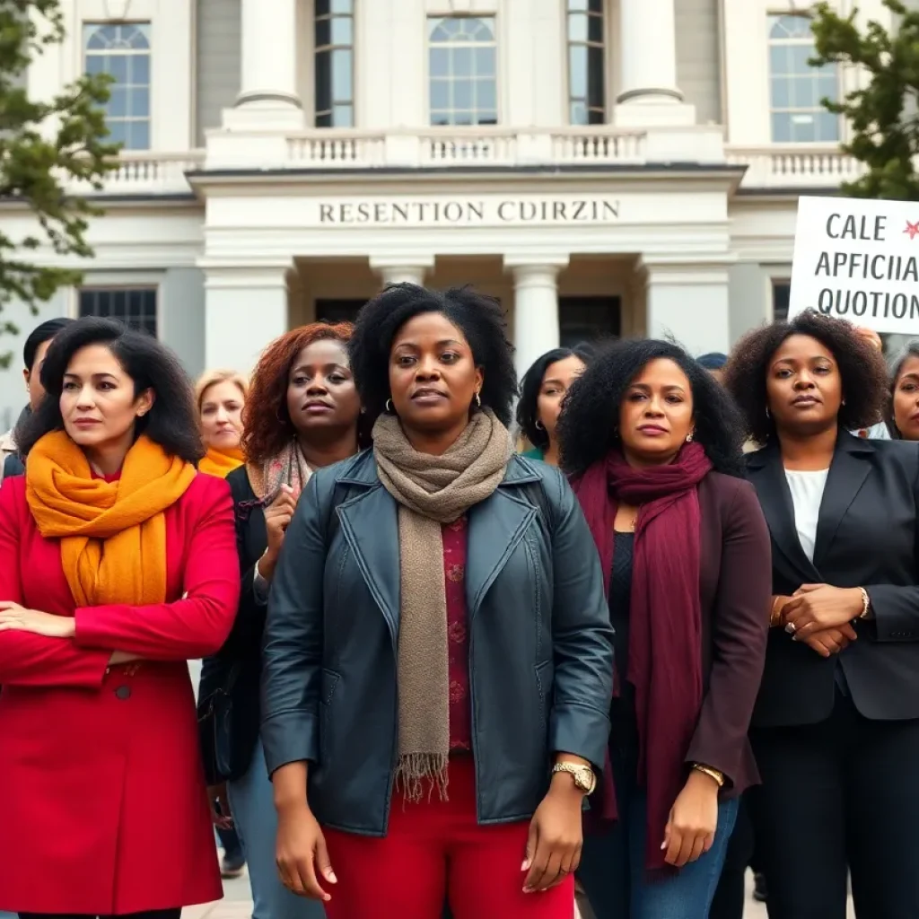 Diverse women protesting against racial quotas in South Carolina