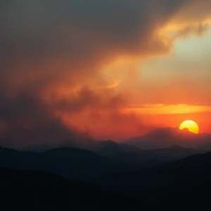 Southern California landscape affected by fire weather.