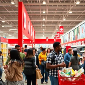 Diverse shoppers enjoying a modern retail experience at Target.