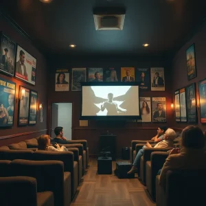 Interior of The Babylon Kino, a cozy film screening venue in Columbia