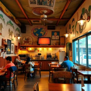 Interior view of The Shack restaurant with cozy seating and artistic decor