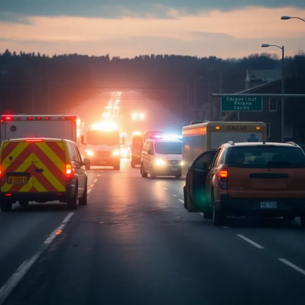 Emergency response at a traffic accident scene