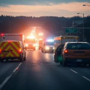 Emergency response at a traffic accident scene