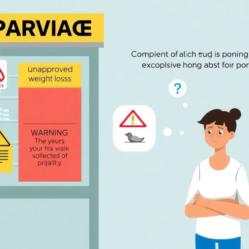 A safety warning graphic about weight loss medications