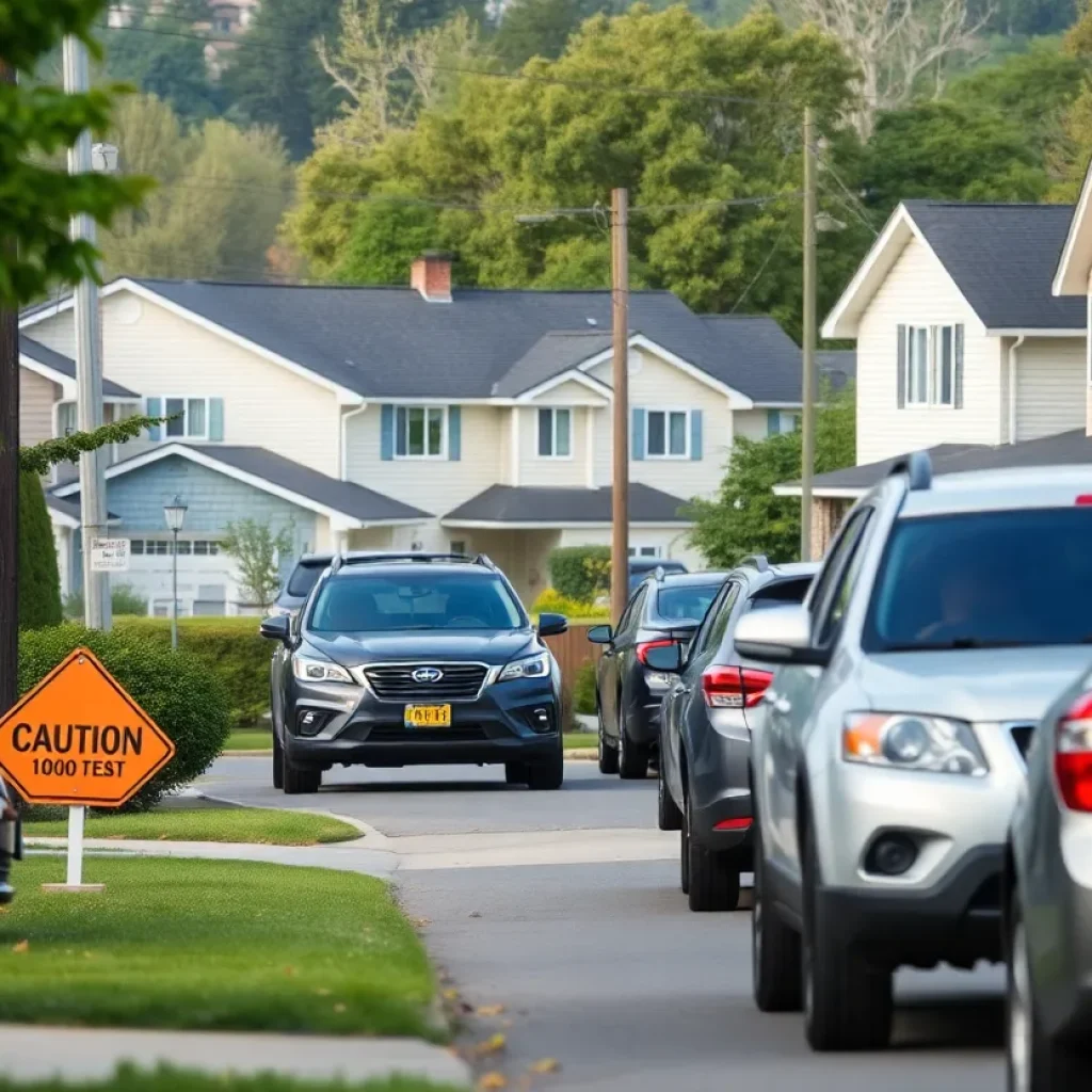 Suburban neighborhood in Wellesley with parked cars and houses.