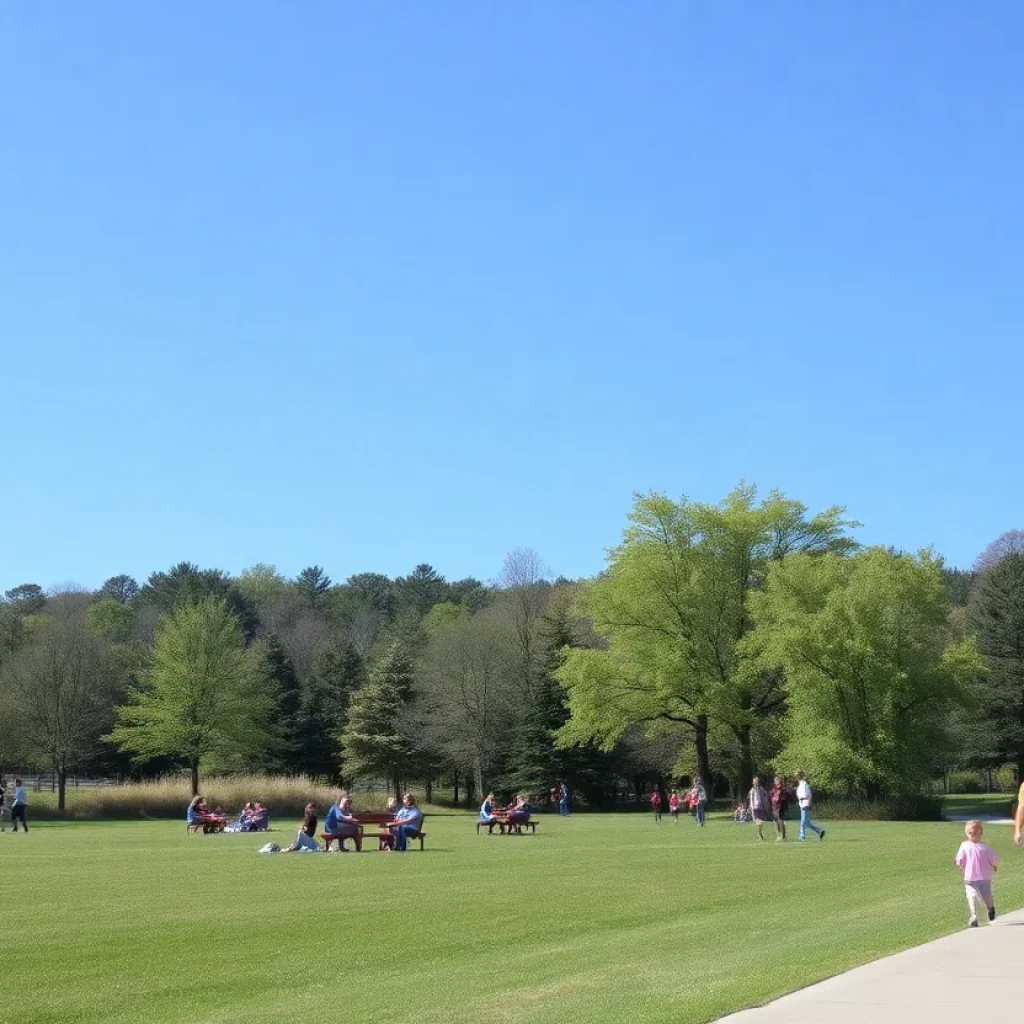 Families enjoying West Columbia parks after reopening