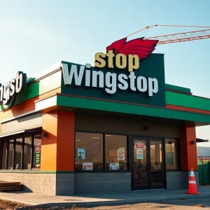 Wingstop restaurant construction site in Lexington, SC.