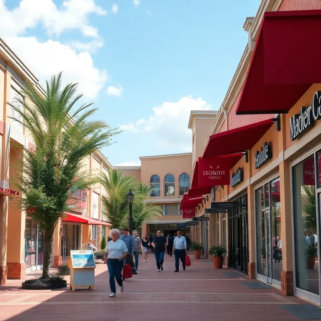 Woodberry Plaza in West Columbia with shoppers outside