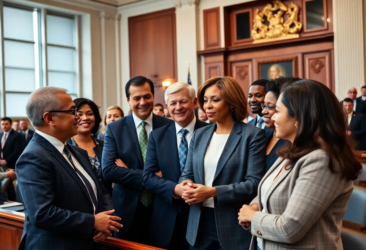 Legislators collaborating in the Minnesota House of Representatives