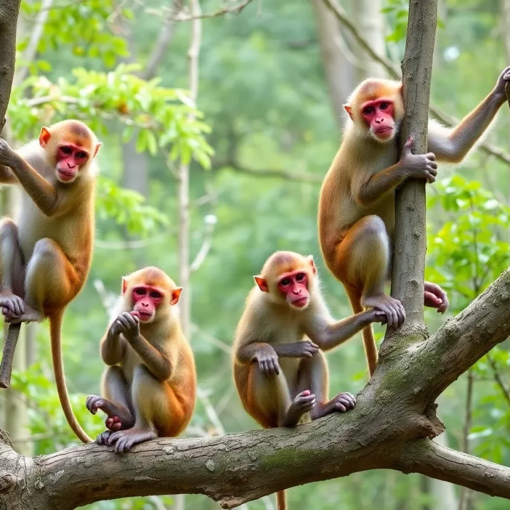 Rhesus Macaque Monkeys in South Carolina