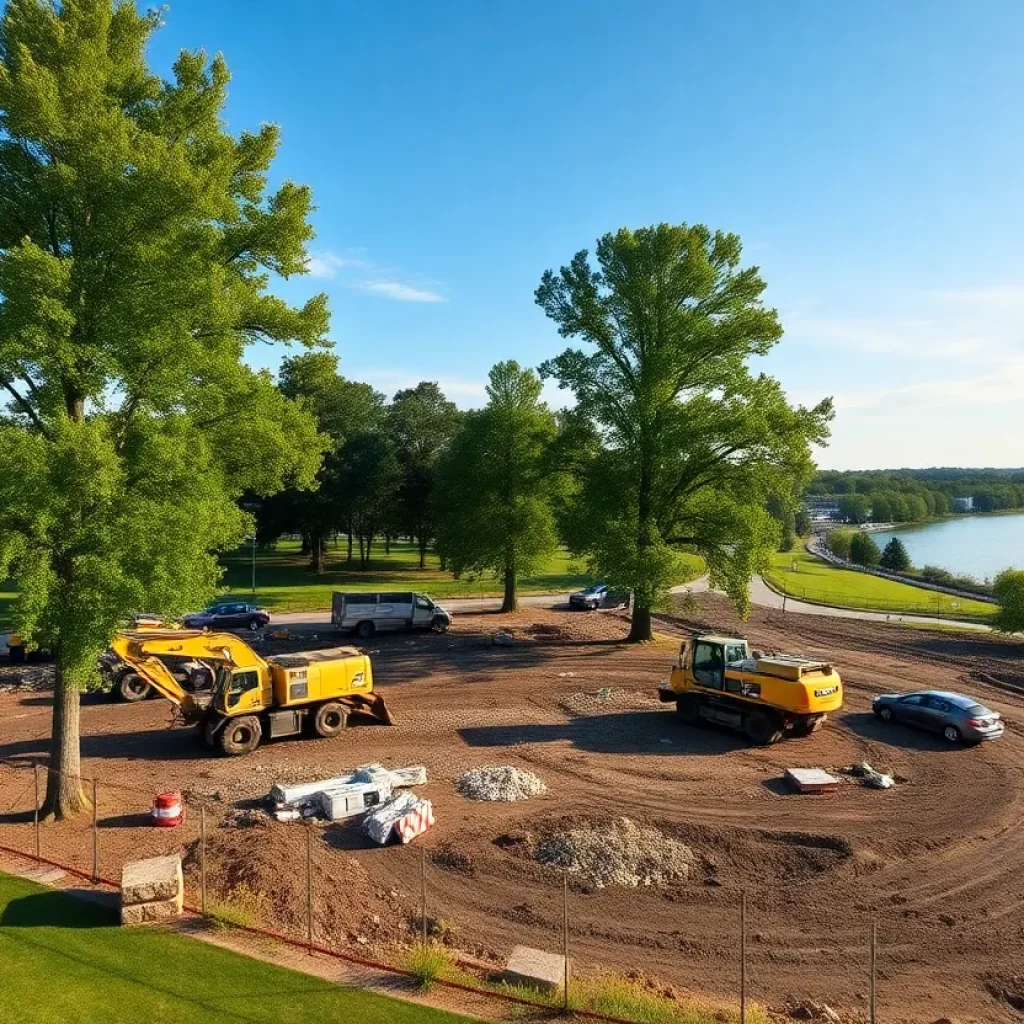 Construction at Columbia's Riverfront Park