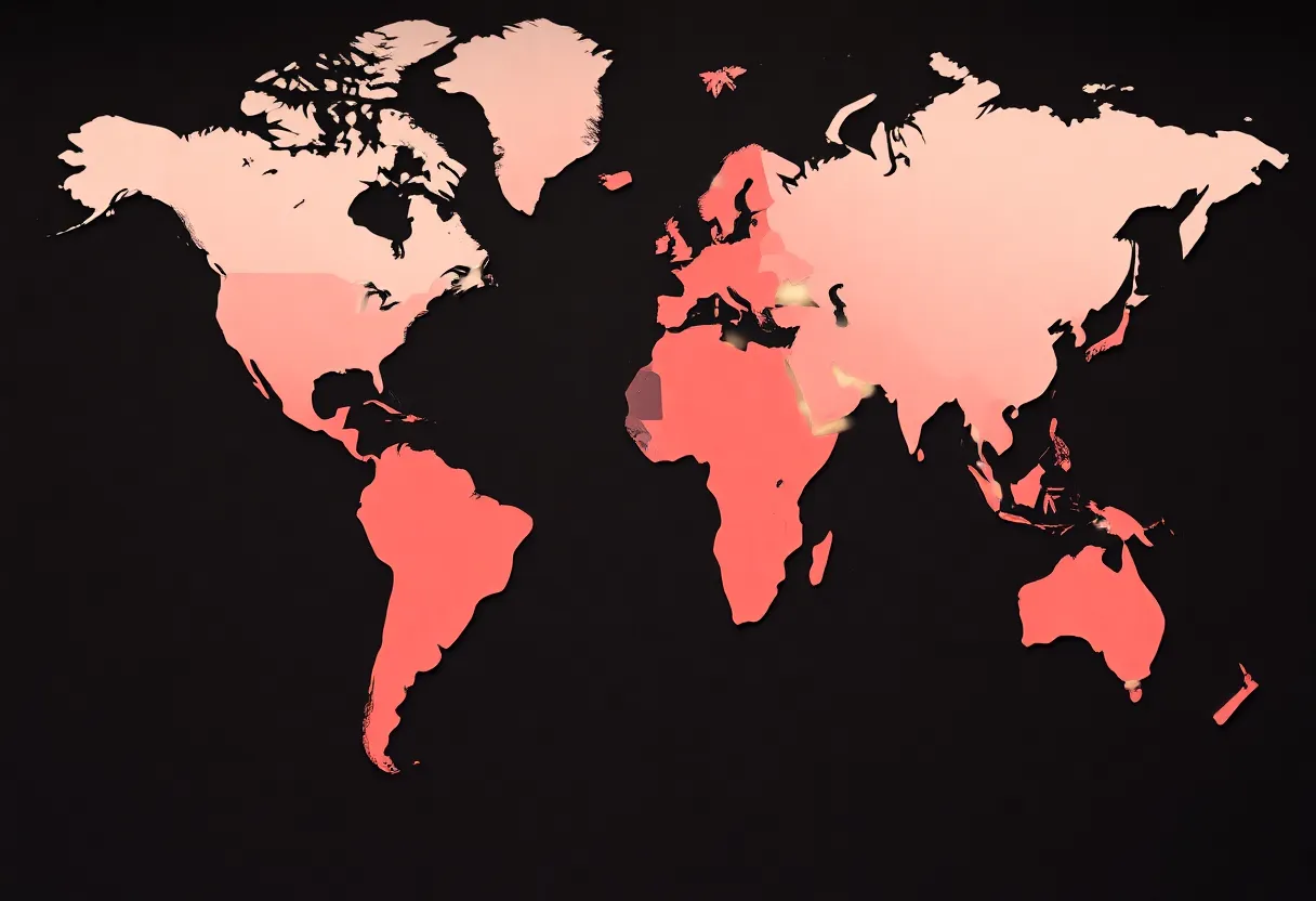 Abstract representation of international relations and financial aid issues.