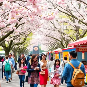 Crowd enjoying the Cherry Blossom Festival in Irmo