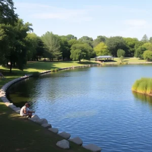 Scenic view of Lake Murray Public Park showcasing nature and outdoor activities.